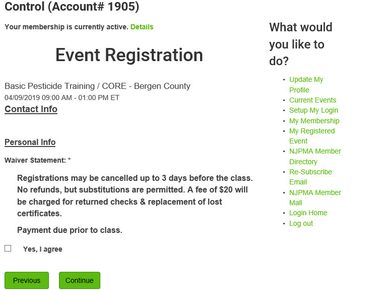 event registration