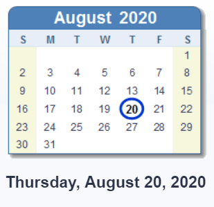 Aug 20 2020