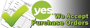 check mark and wording, yes we accept purchase orders